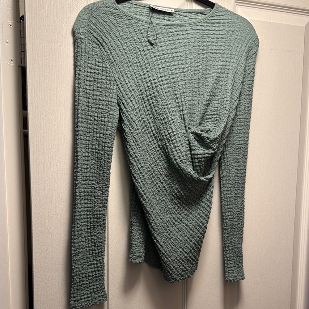 Women's Green Textured Top